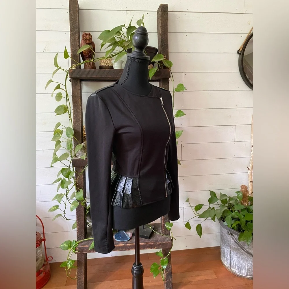 Olsenboye: Black Women's Baddie Jacket with Pleated Detail